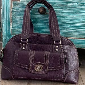 Coach Purpled Pebbled Leather Satchel Bag